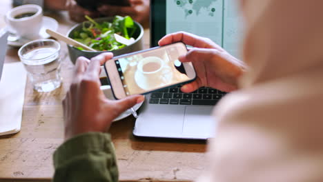 Business,-woman-and-influencer-coffee-photo