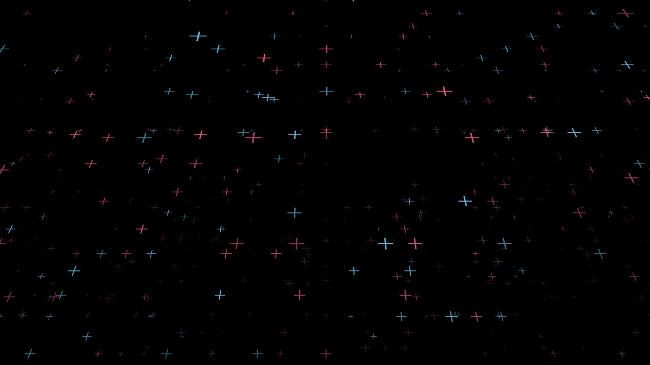 A dynamic image featuring pink and blue stars on a black background, moving in various directions, creating a captivating and visually appealing display