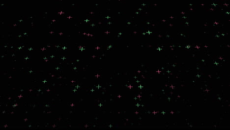 a dynamic image featuring pink and blue stars on a black background, moving in various directions, creating a captivating and visually appealing display
