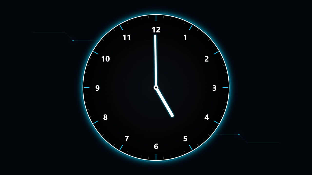 Digital Clock Face Showing Time Passing Rapidly