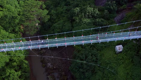 blangsingah glass bridge - tourist attraction in bali, indonesia - aerial top down