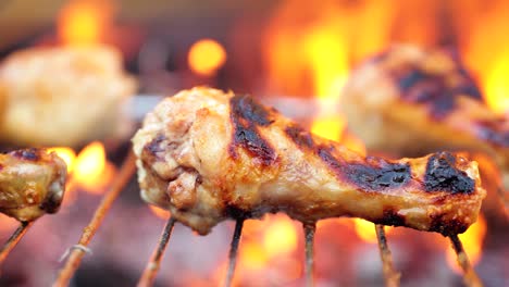 grilled chicken bbq cooked with a fire