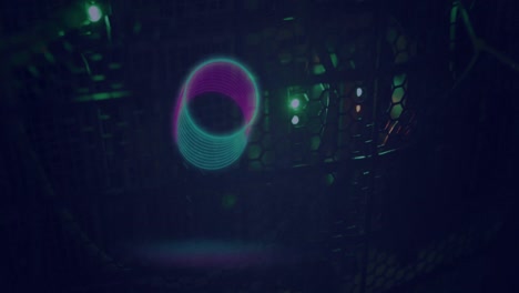 animación de círculos que se mueven sobre la sala del servidor