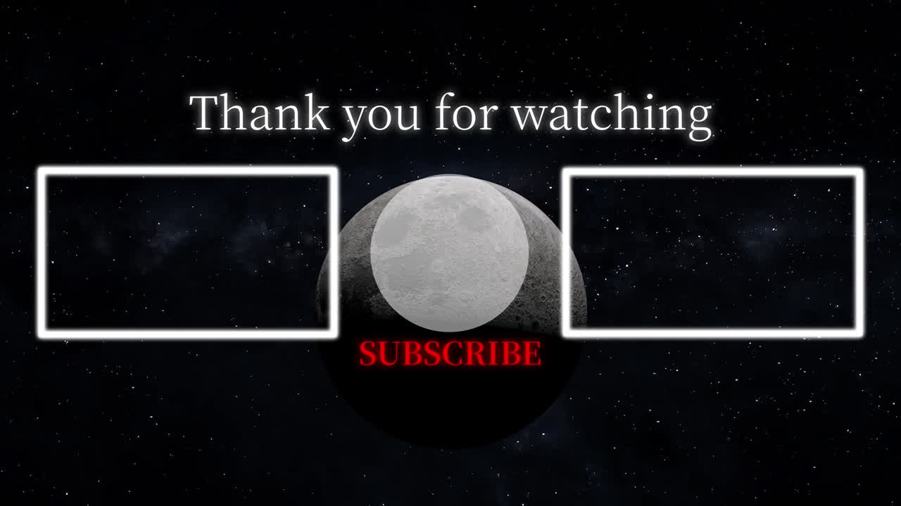 달의 공간 끝 카드 끝 화면 모션 그래픽