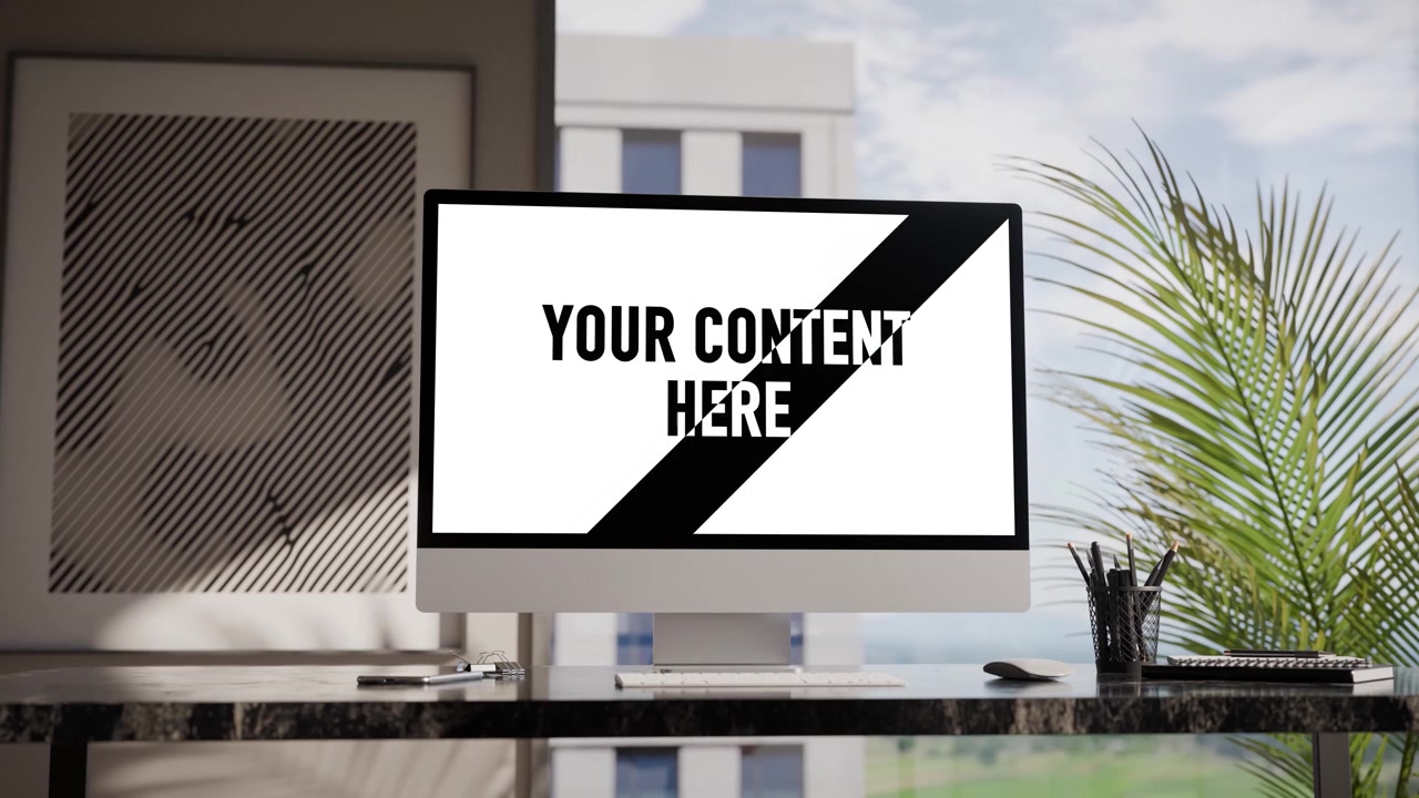 Interni moderni di ufficio direzionale – Monitor all-in-one | Modello AE 6-SET