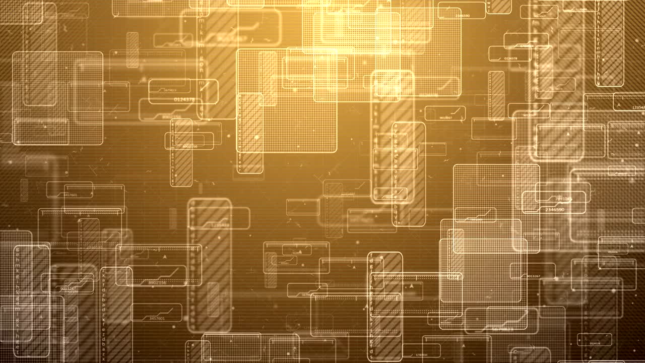 추상적인 디지털 사각형의 움직임: 기술 배경의 원활한 루프 애니메이션