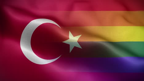 lgbt turkey flag loop background 4k