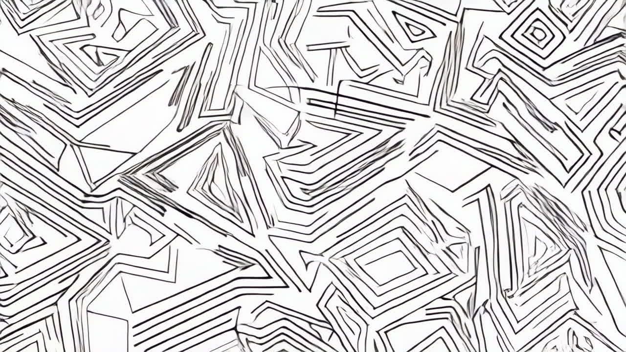 Abstract Black and White Geometric Line Patterns