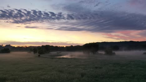 misty sunrise over a river