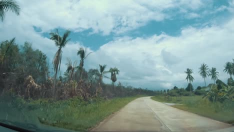 riding on the road in thailand with the car