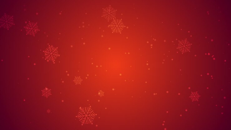 flocos de neve caem no gradiente vermelho