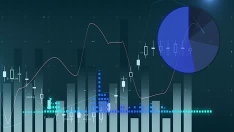 Digital-animation-of-financial-and-statistical-data-processing-against-green-background