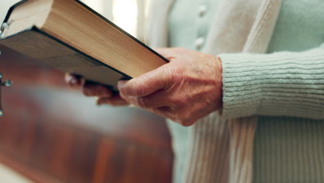 walking, bible or hands of woman in church ready