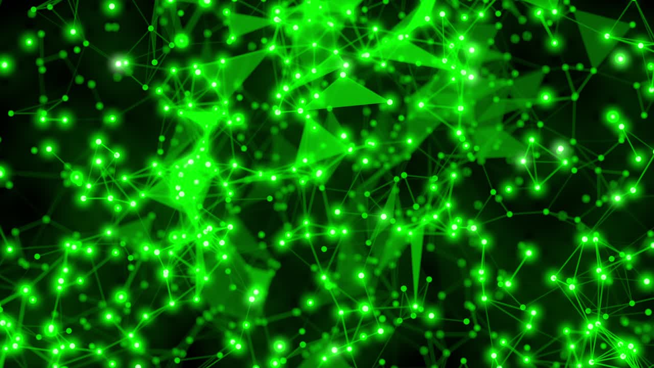 플렉서스 라인 및 점 입자 블록체인 루프 애니메이션