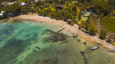 Aerial-hyperlapse-showing-Sapzurro-Beach-in-Colombia-during-Daytime