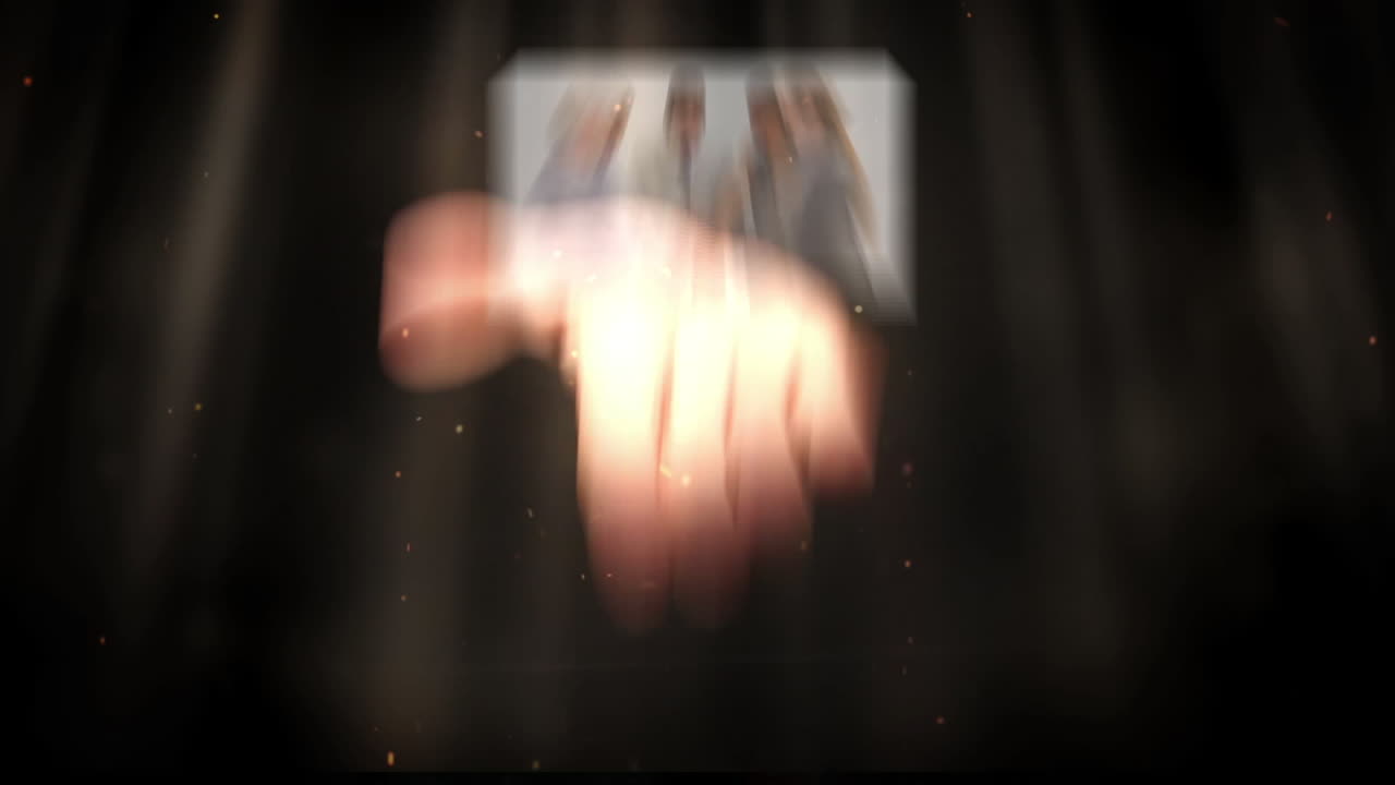 작업 중인 사람들의 다양한 화면을 손으로 보여주는