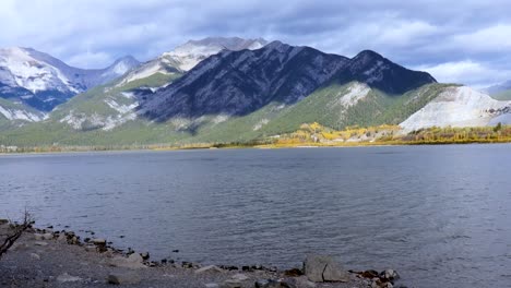 lac des arcs, alberta, canada as seen from trans canada highway 1