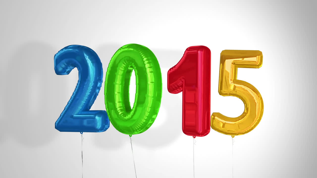 Balloons saying 2015 for the new year