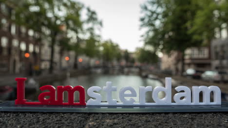 timelapse of city and amsterdam slogan