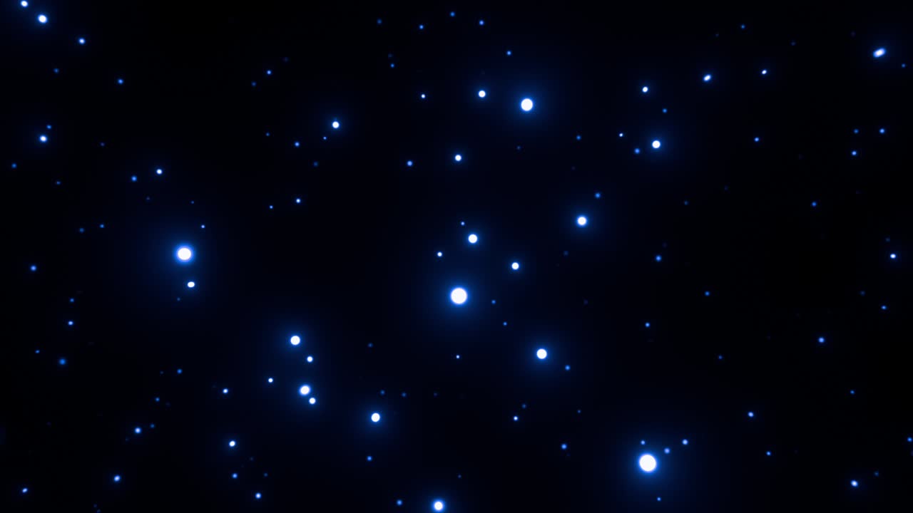 fondo de movimiento abstracto partículas de colores brillantes vuelan hacia la cámara