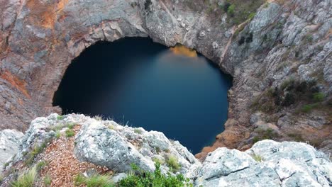 beautiful scenic landscape view of the red lake