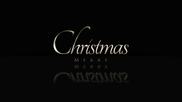 Elegance Merry Christmas text on black gradient