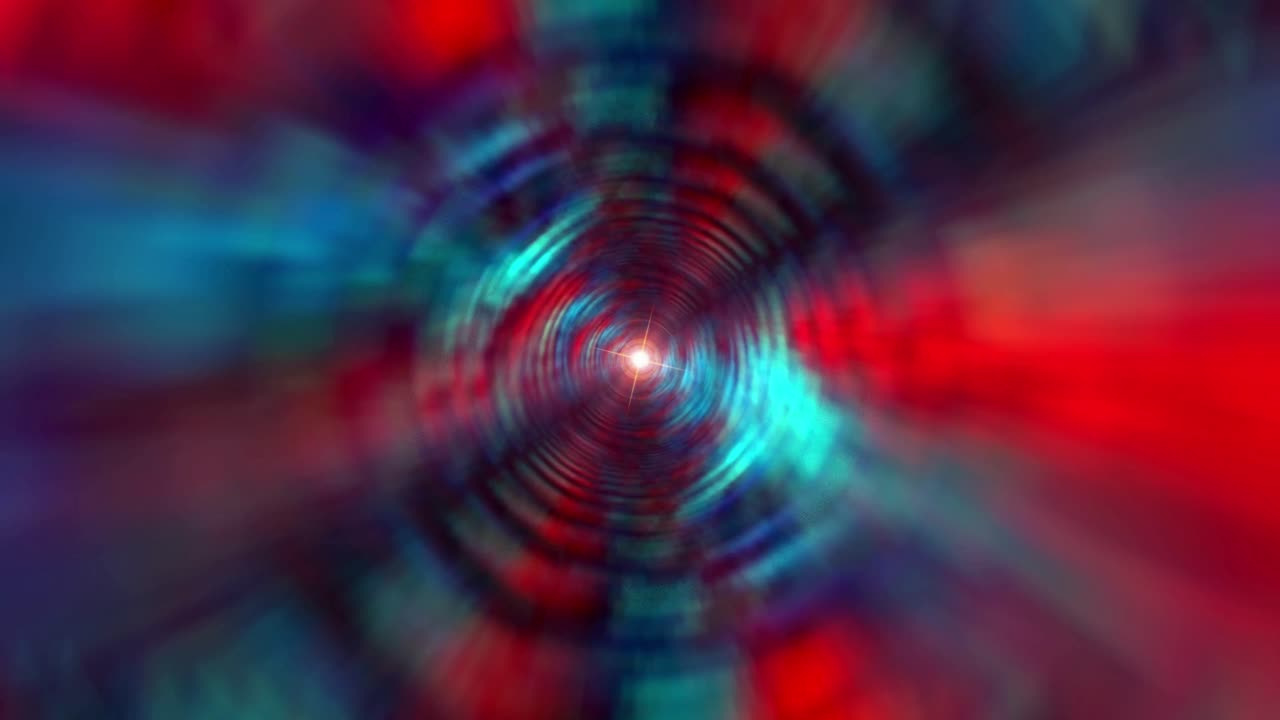 Flying Through a Vibrant Abstract Light Tunnel