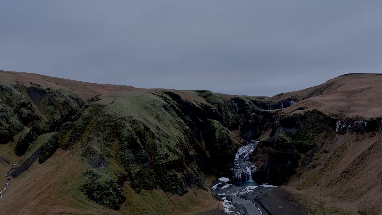 Scenic Landscape Of Stj&oacute;rnarfoss Waterfall In Iceland - Drone Shot