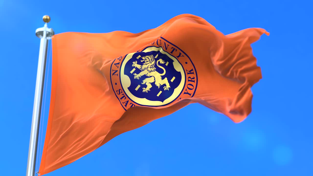 Bandiera della contea di Nassau, stato di New York, negli Stati Uniti - loop