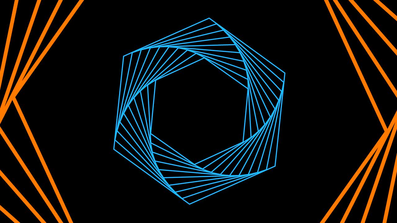 중앙에서 회전하고 크기를 늘려서 전체 배경을 고 사라지는 그래픽 디자인입니다.