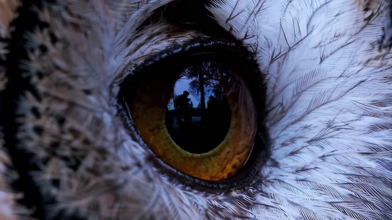 Close-up of an Owl's Intense Gaze
