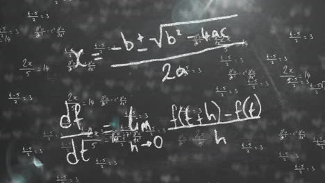 animation of mathematical equations on black background