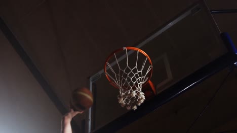 basketball player missing a hoop