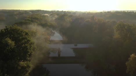 K-Drone-Fly-Above-Historic-Covered-Bridge-Over