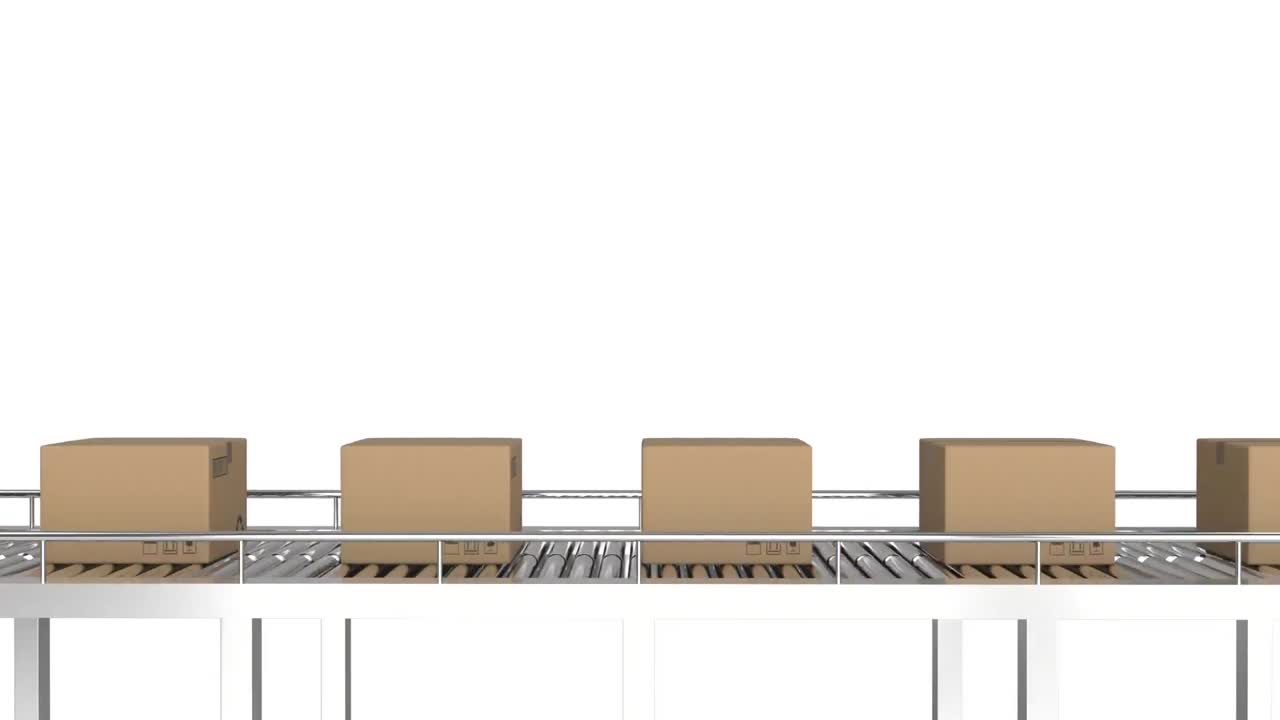 컨베이어 벨트 에 있는 패키지