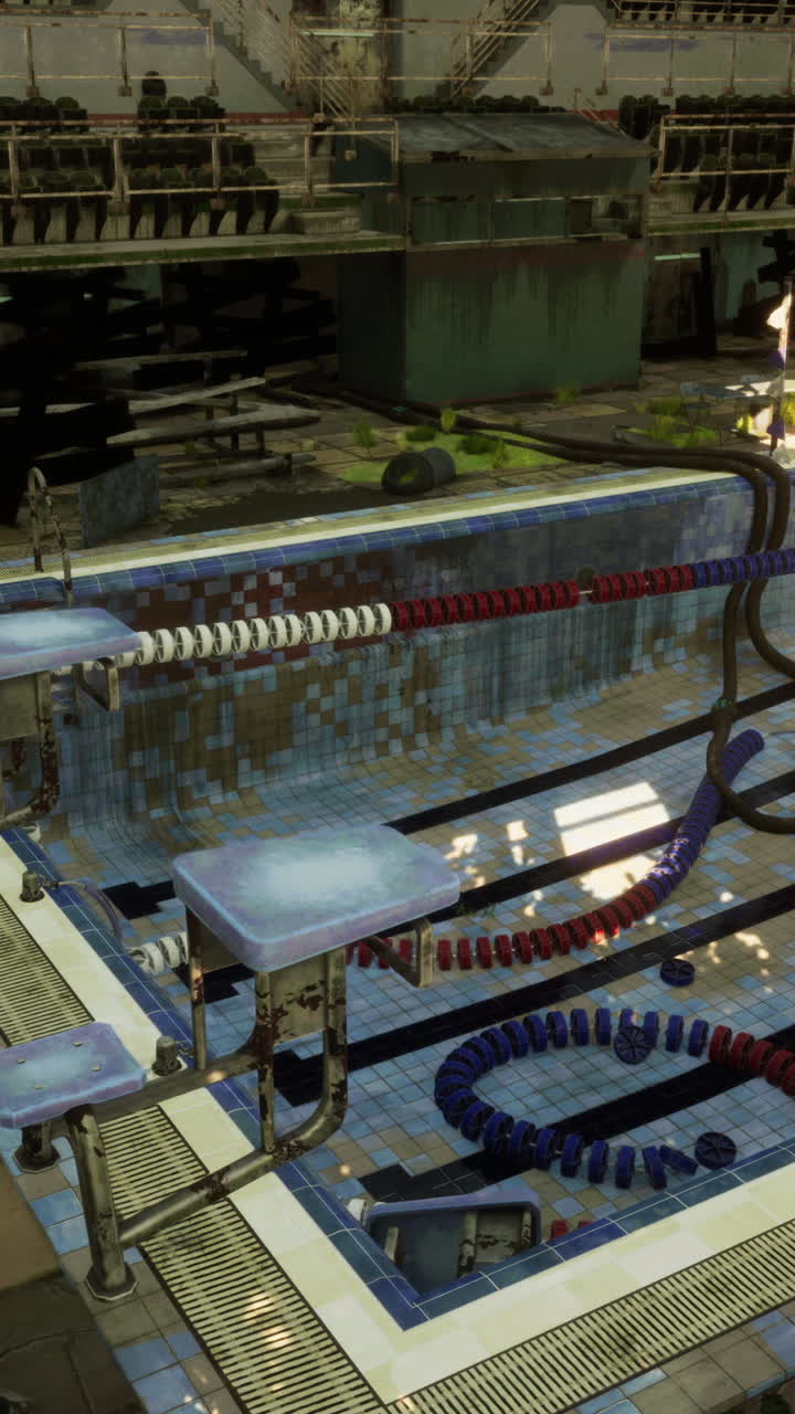 ruinas de una piscina abandonada