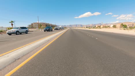 Time-lapse-POV-driving-down-the-road