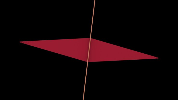 Gráficos en movimiento abstractos CGI de figuras geométricas en colores rojo y naranja. Canal alfa. Incluye plantilla de máscara para transiciones. Estilo plano y moderno