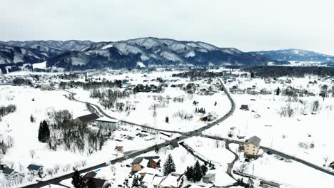 Aerial-view-of-snow-in-Hakuba