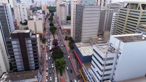 aerial view to consolacao avenue, sao paulo, brazil