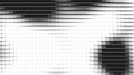superficie con azulejos móviles dinámicos que cambian de color a negro. bucle de animación geométrica abstracta. fondo de renderización 3d sin costuras con patrón de movimiento de ruido. 4k uhd