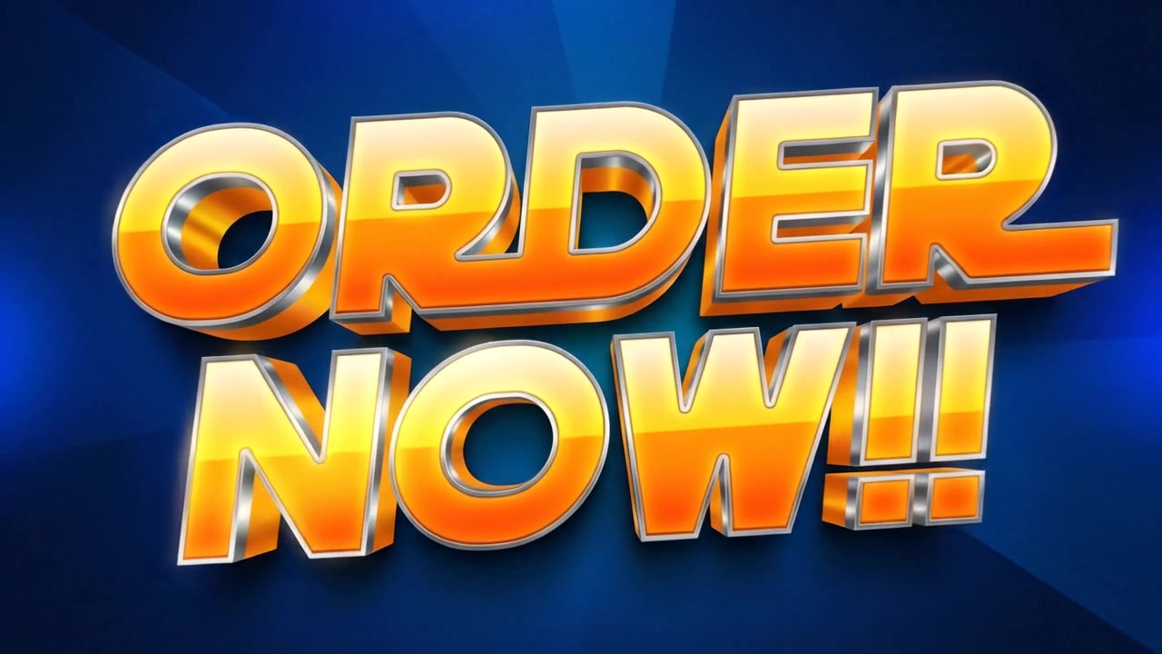 Order Now Promotional Text Banner Animation With Vibrant 3D Typography