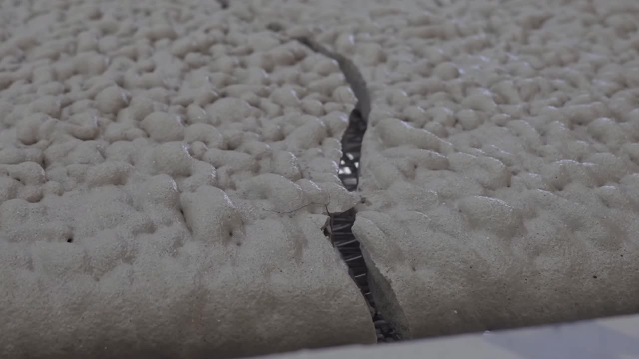 The process of converting glass into a stone-like material. A new piece of material is cracked.