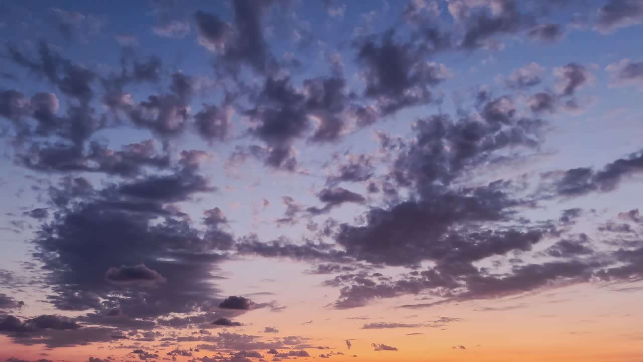 colorful sky, clouds and sea at sunset