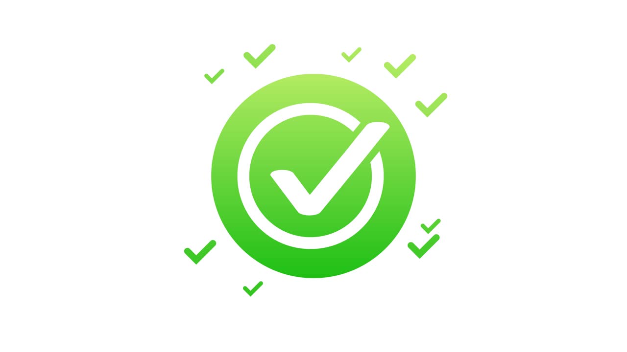 Yes doodle green illustration on white background. Motion graphics.