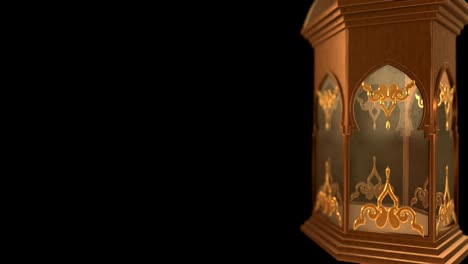 아랍 장식 랜턴, 이슬람 라마단 배경, 3d 모델 조명 루프, 알파 채널, 블루 박스