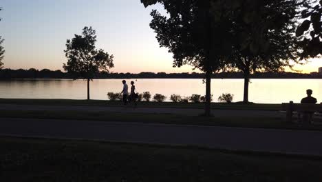 person walking in the park in minneapolis