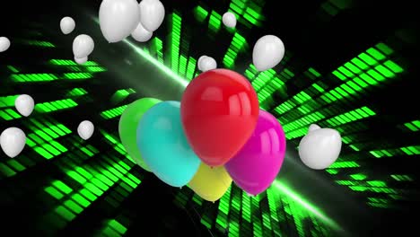 Animación-De-Globos-Flotando-Sobre-Luces-De-Discoteca.