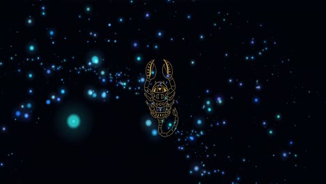 composition of scorpio star sign over starry night sky