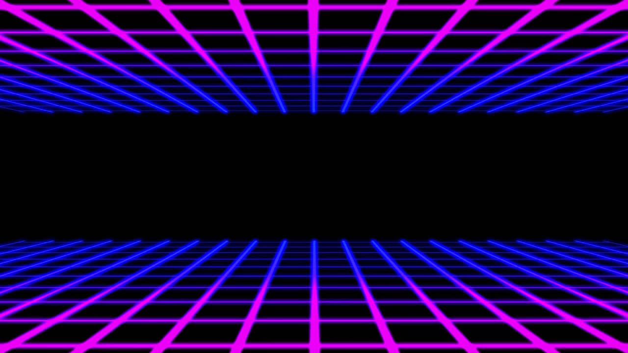 Animation of blue network of connections over black background